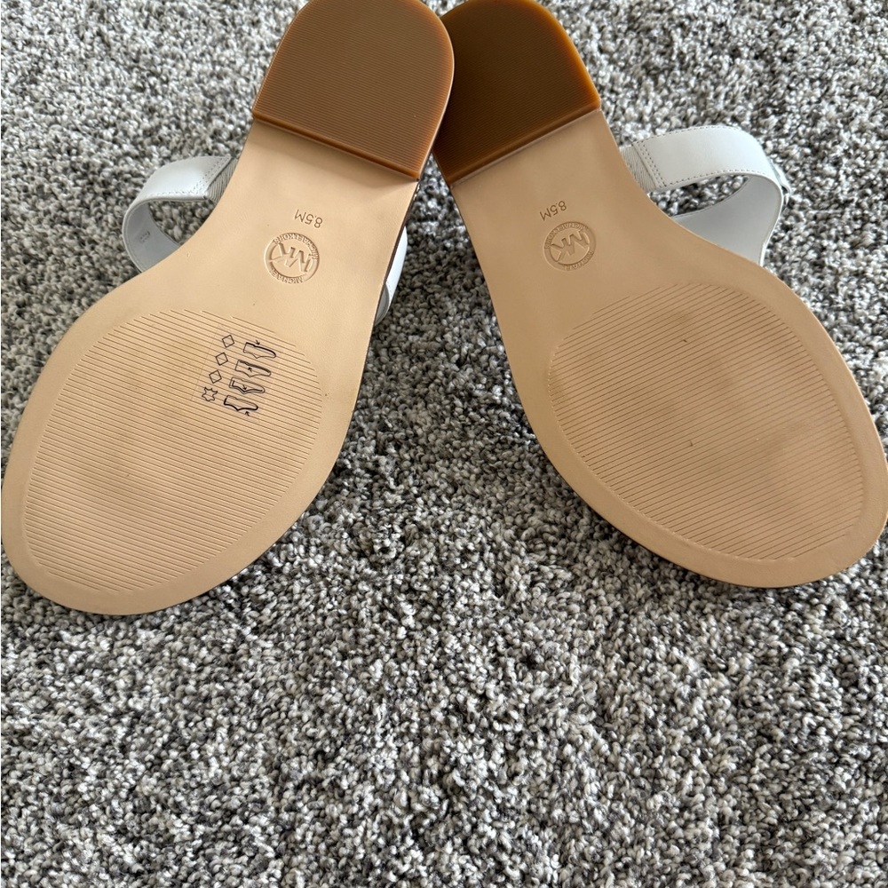 Michael Kors White Sandals with Brown Soles - Picture 3 of 4